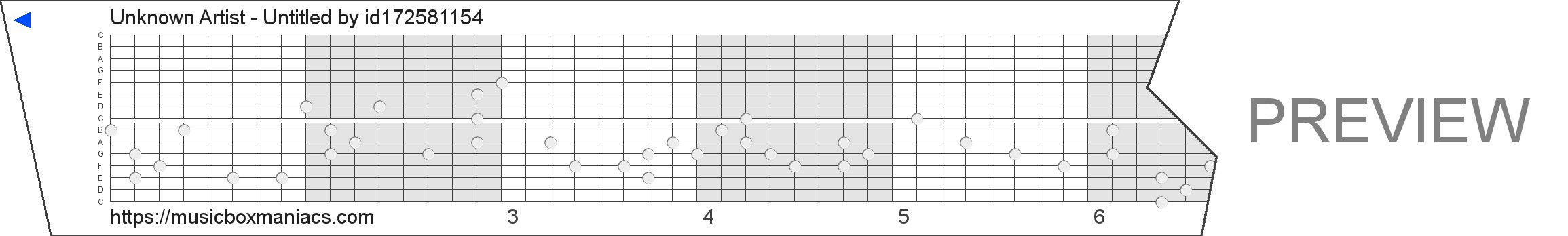 Unknown Artist - Untitled 15 note music box paper strip