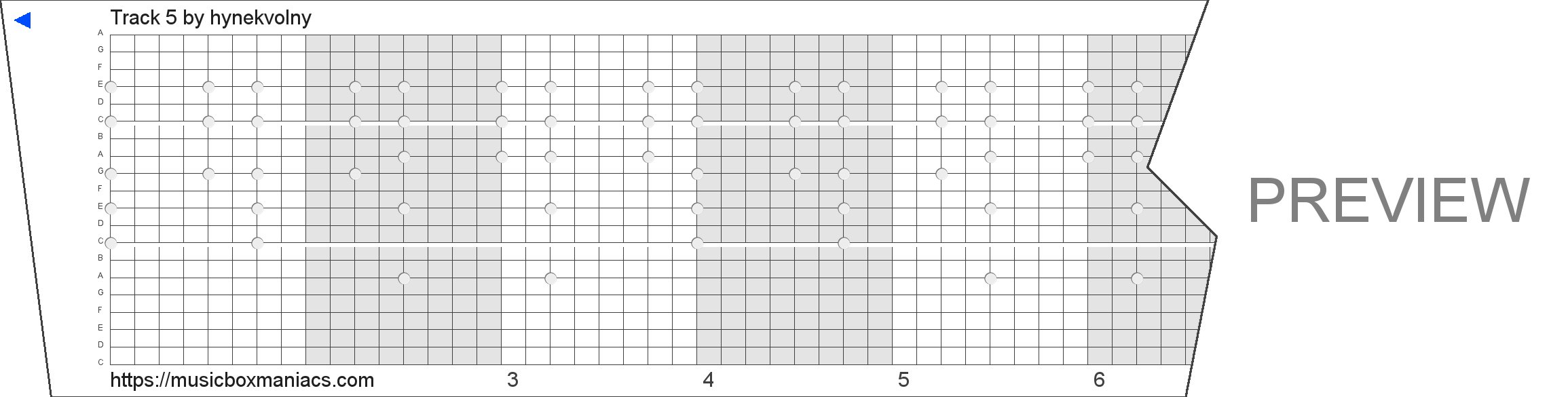 Track 5 20 note music box paper strip