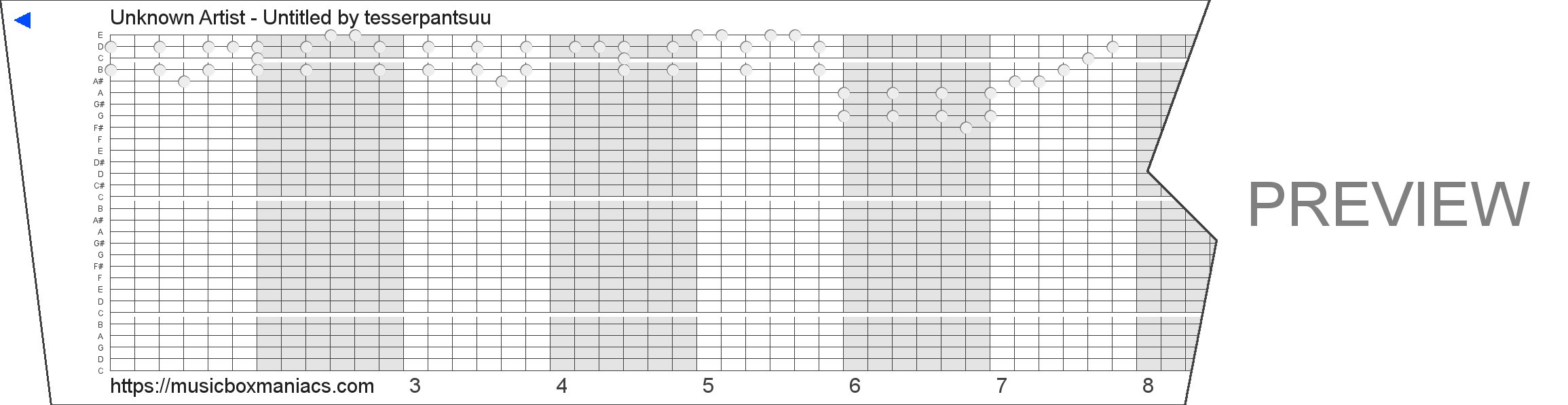 Unknown Artist - Untitled 30 note music box paper strip