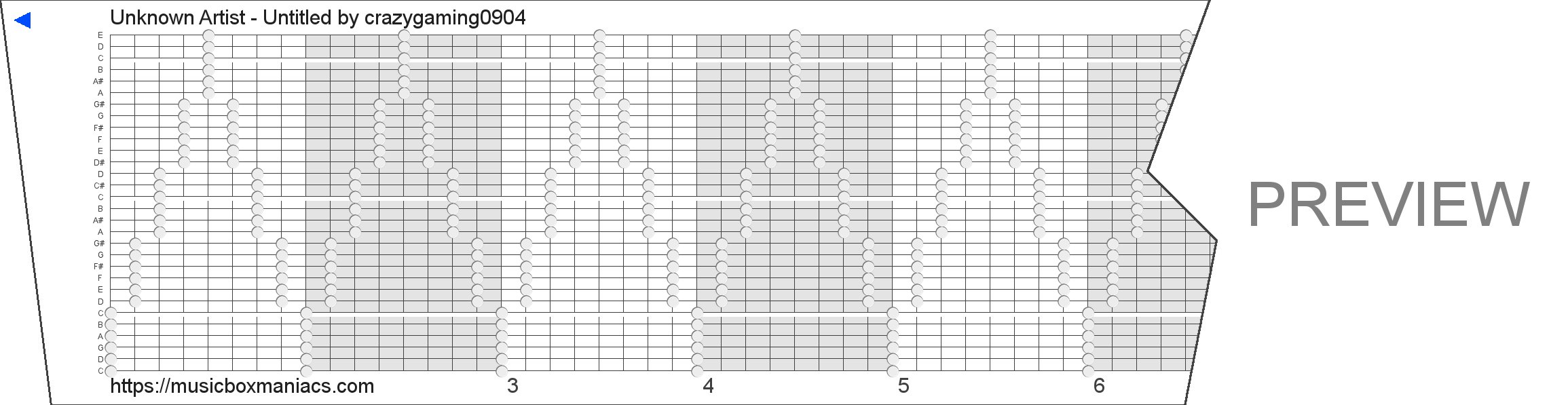 Unknown Artist - Untitled 30 note music box paper strip