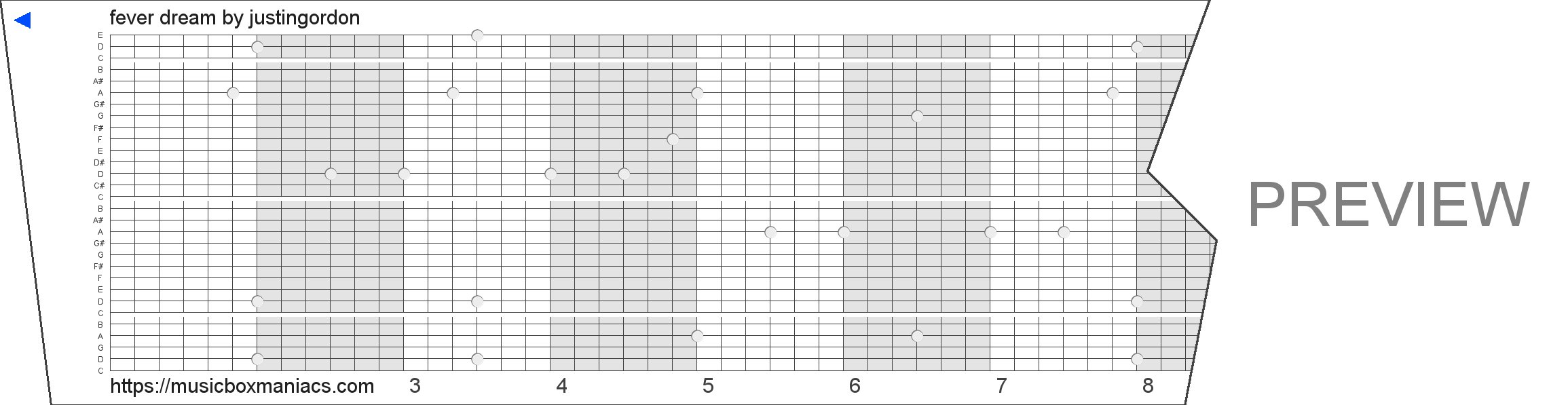 fever dream 30 note music box paper strip