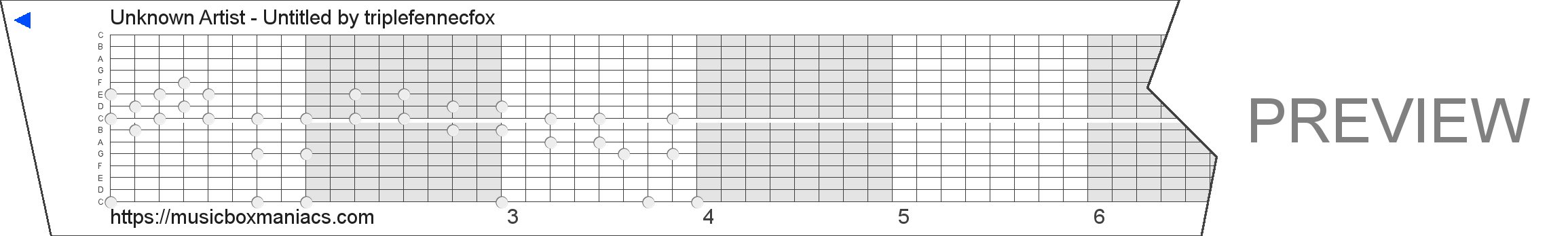 Unknown Artist - Untitled 15 note music box paper strip