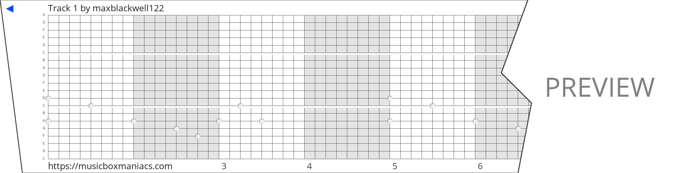 Track 1 20 note music box paper strip