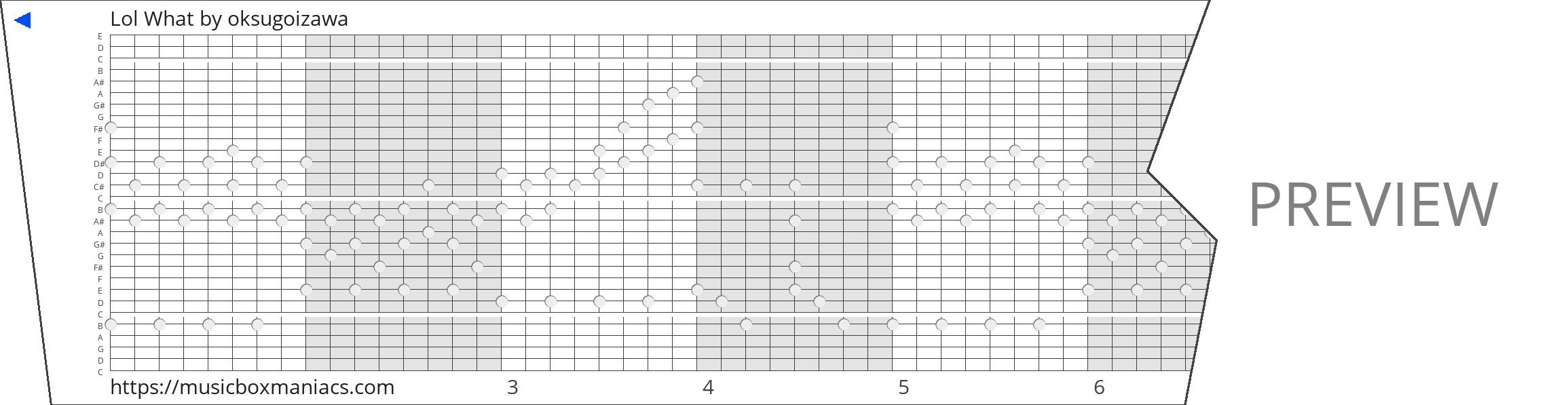 Lol What 30 note music box paper strip