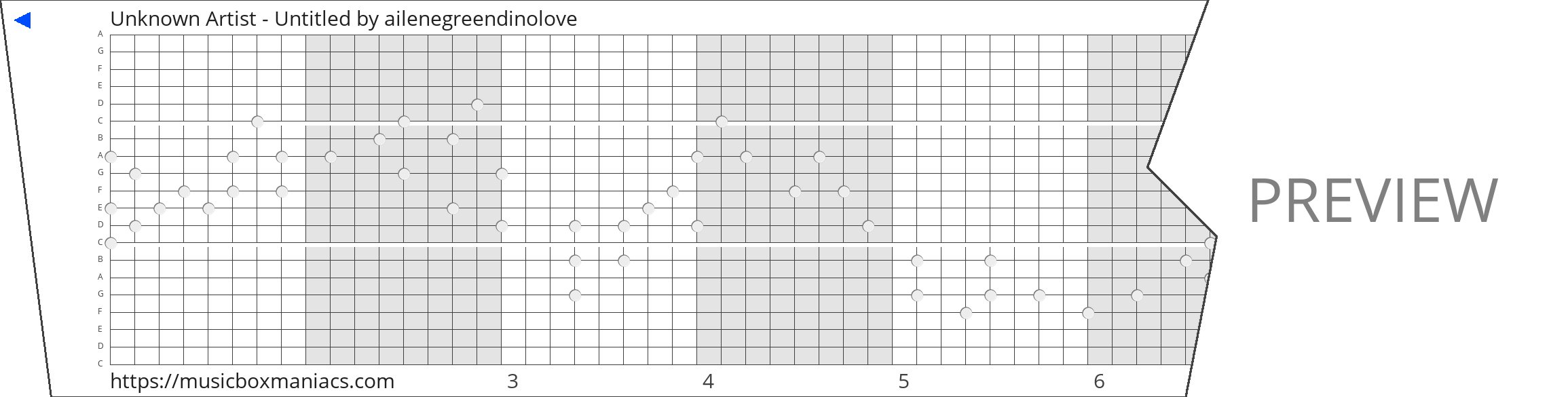 Unknown Artist - Untitled 20 note music box paper strip