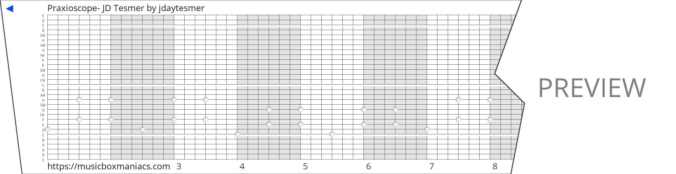 Praxioscope- JD Tesmer 30 note music box paper strip