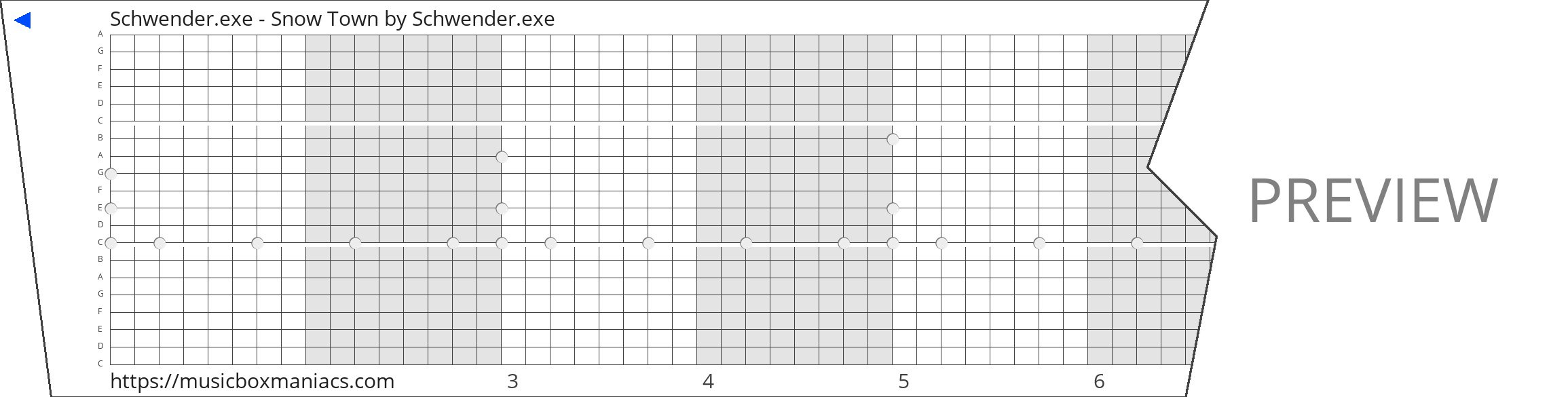 Schwender.exe - Snow Town 20 note music box paper strip