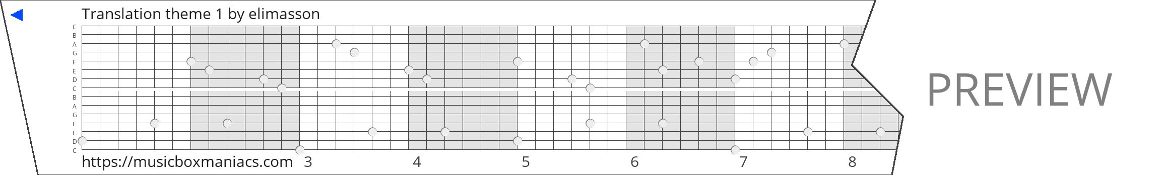 Translation theme 1 15 note music box paper strip