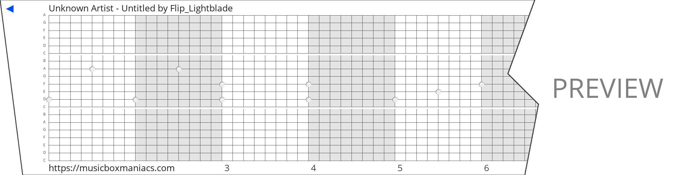 Unknown Artist - Untitled 20 note music box paper strip