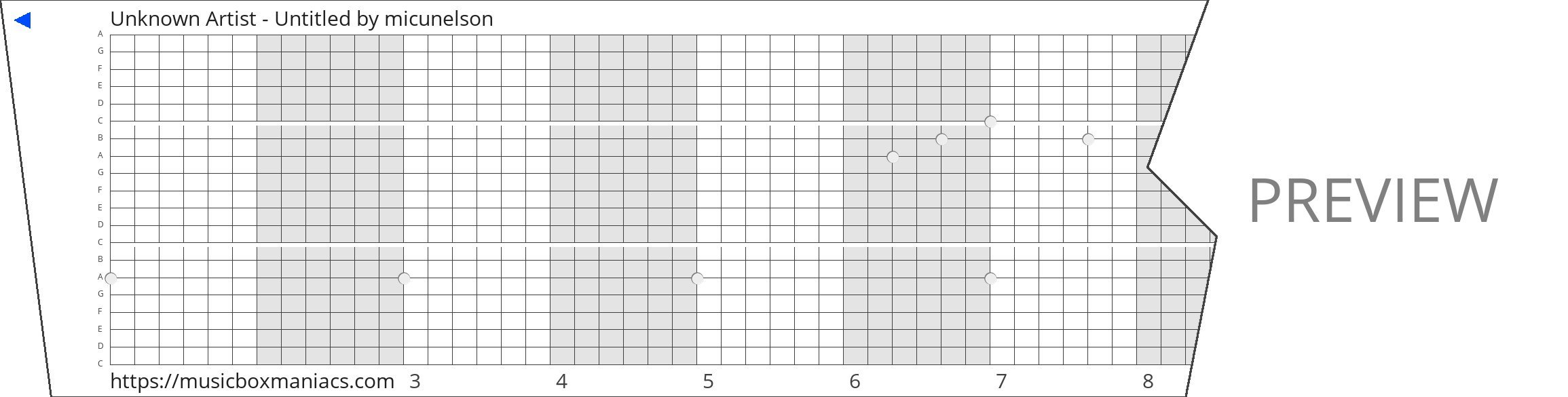 Unknown Artist - Untitled 20 note music box paper strip