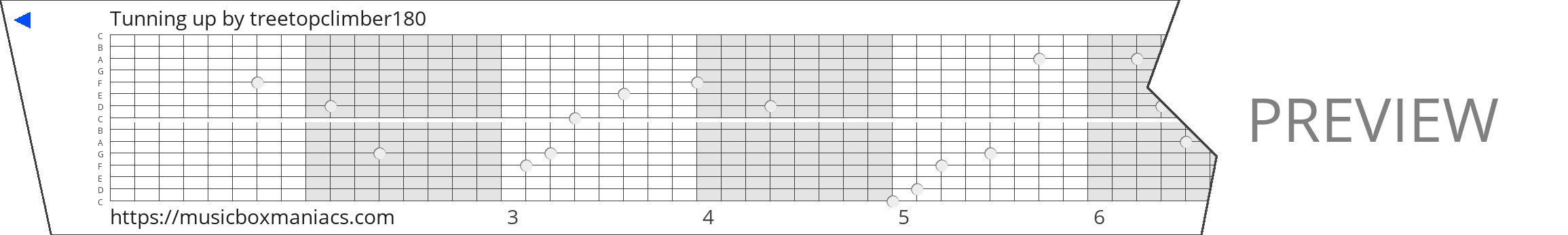 Tunning up 15 note music box paper strip