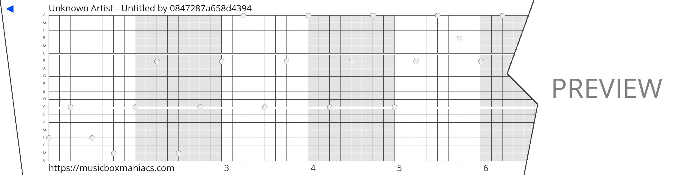 Unknown Artist - Untitled 20 note music box paper strip