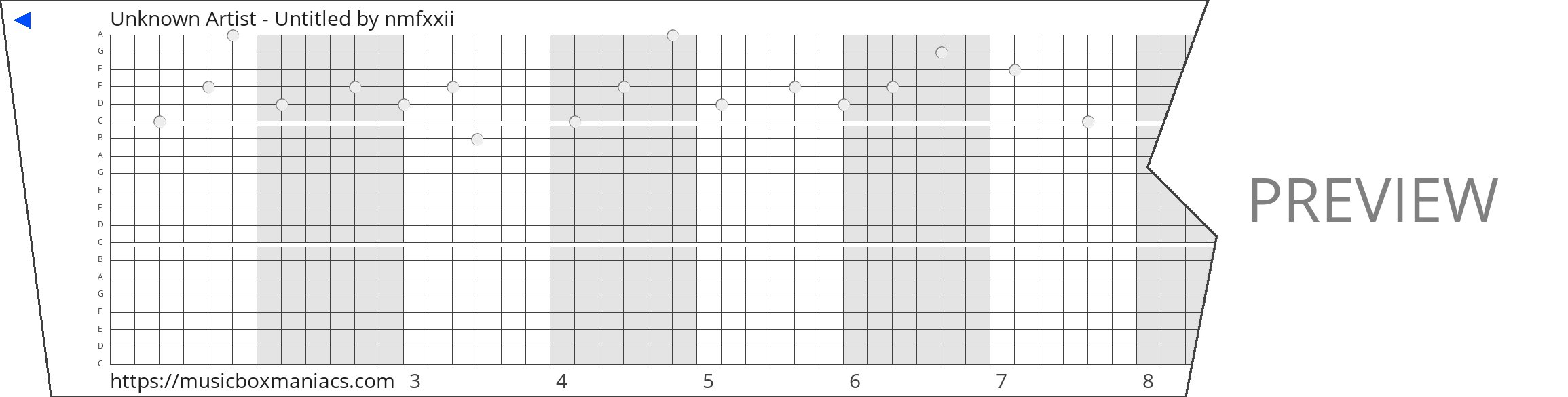 Unknown Artist - Untitled 20 note music box paper strip