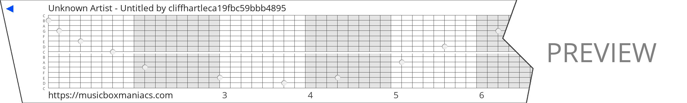 Unknown Artist - Untitled 15 note music box paper strip