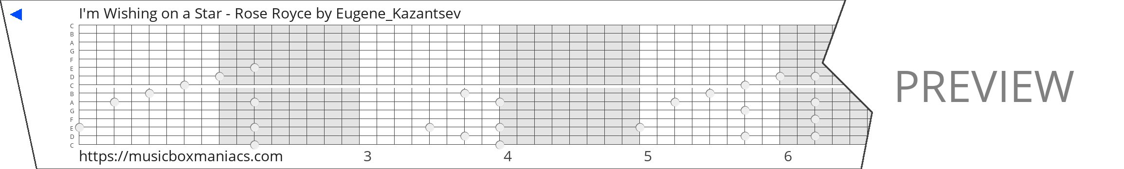 I'm Wishing on a Star - Rose Royce 15 note music box paper strip