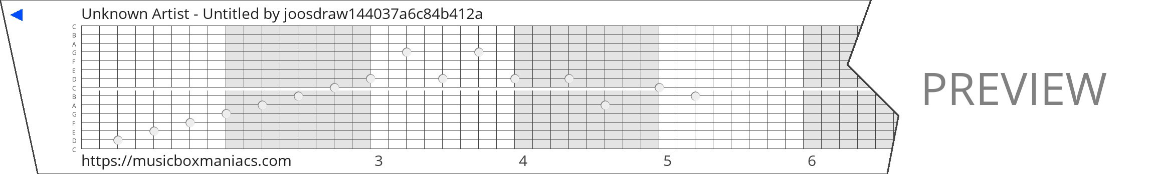 Unknown Artist - Untitled 15 note music box paper strip