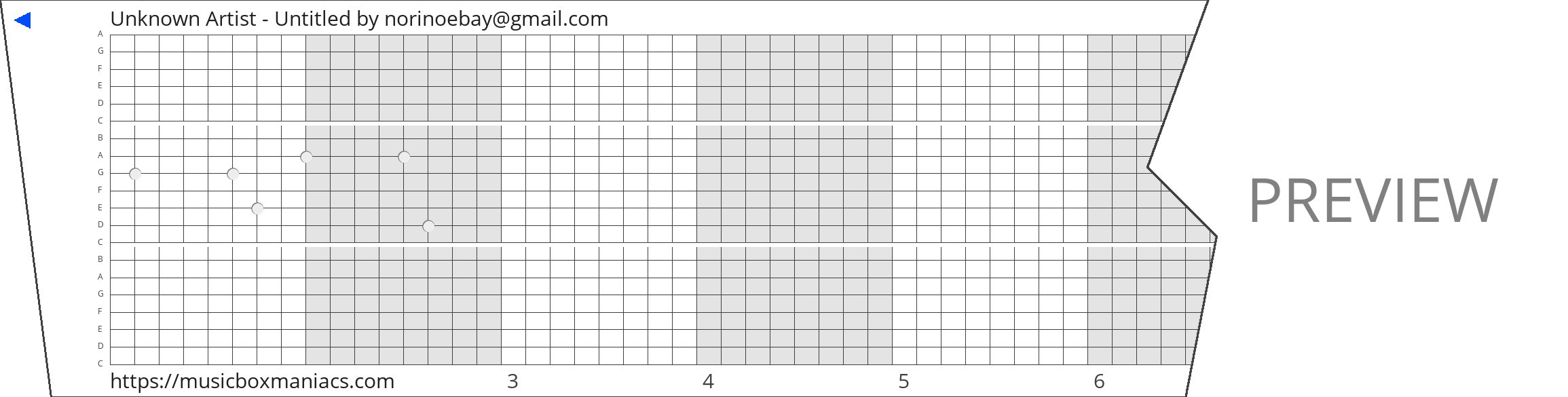 Unknown Artist - Untitled 20 note music box paper strip