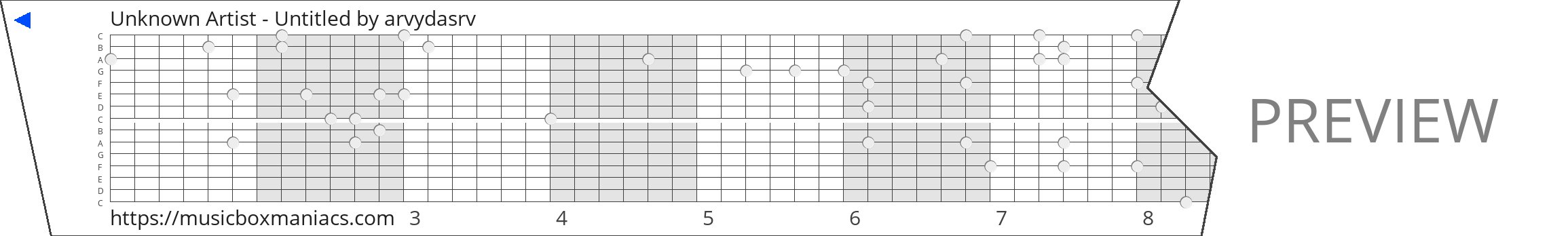 Unknown Artist - Untitled 15 note music box paper strip