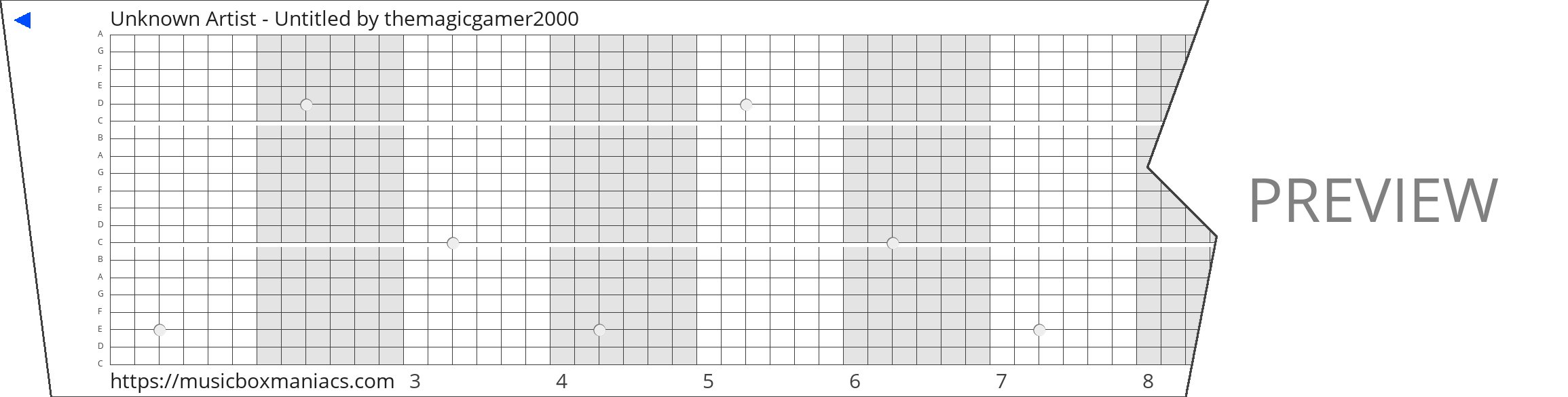 Unknown Artist - Untitled 20 note music box paper strip