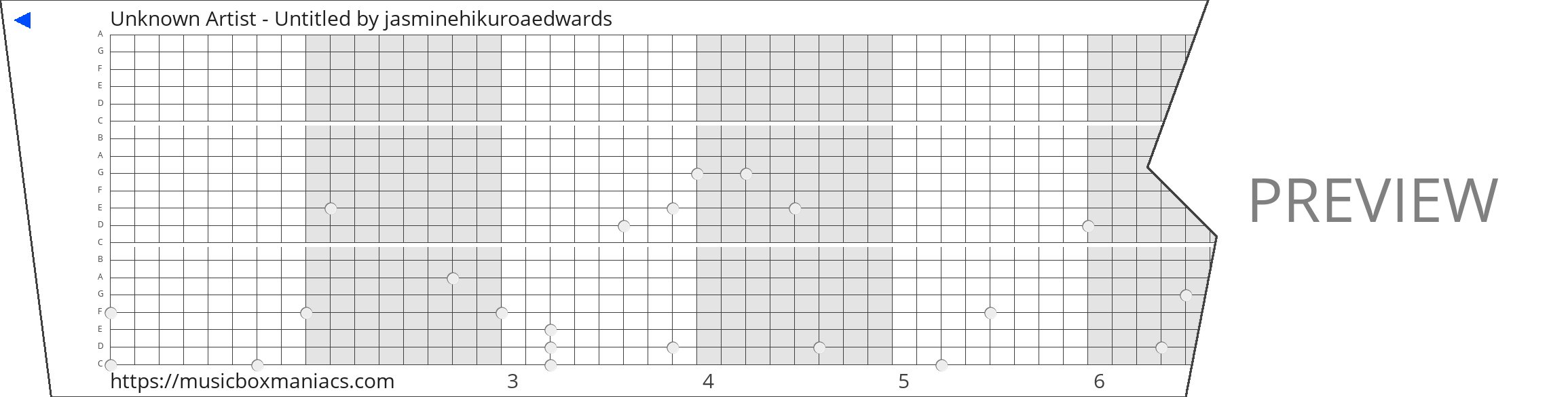 Unknown Artist - Untitled 20 note music box paper strip