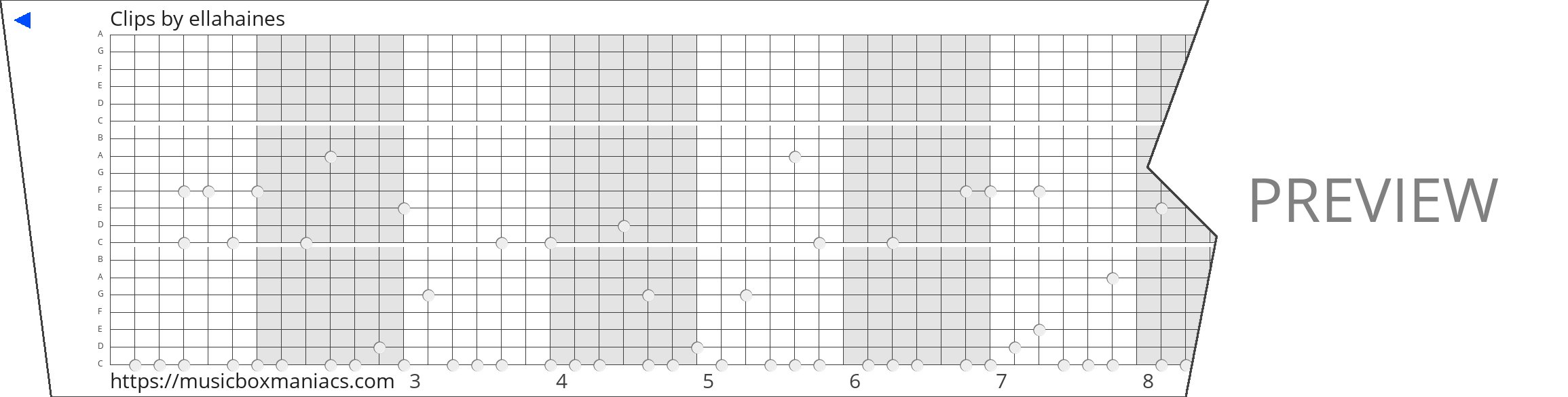 Clips 20 note music box paper strip