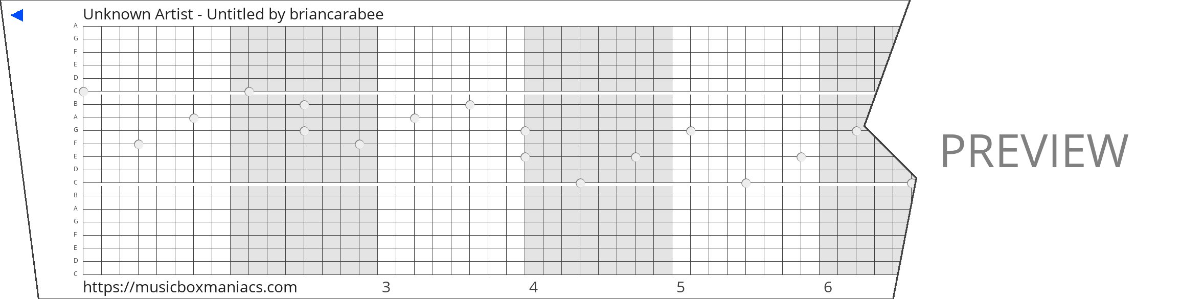 Unknown Artist - Untitled 20 note music box paper strip