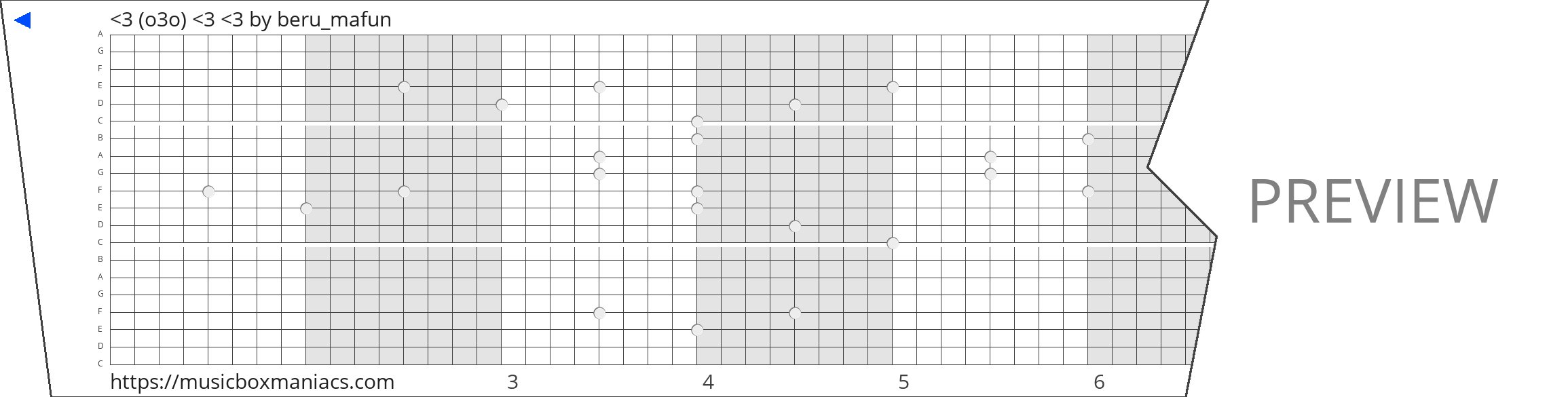 <3 (o3o) <3 <3 20 note music box paper strip