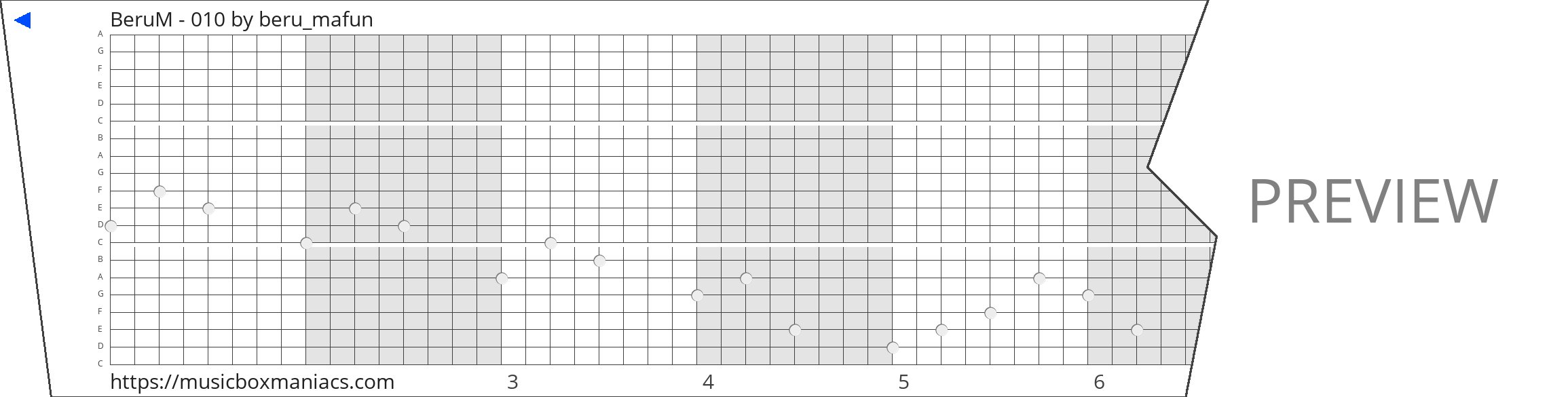 BeruM - 010 20 note music box paper strip