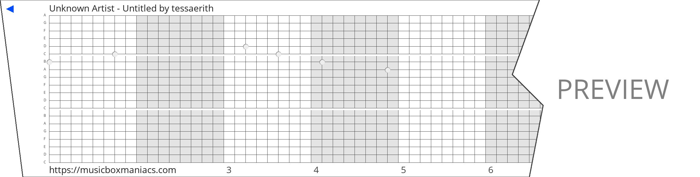 Unknown Artist - Untitled 20 note music box paper strip