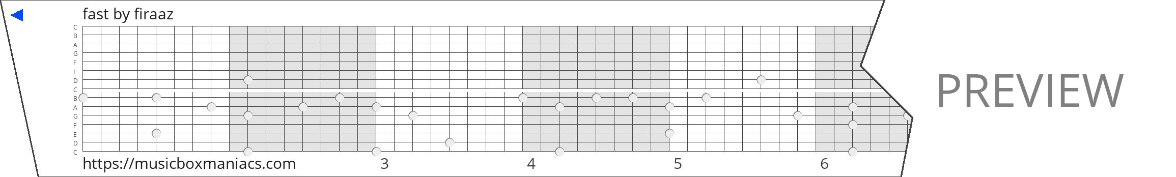 fast 15 note music box paper strip