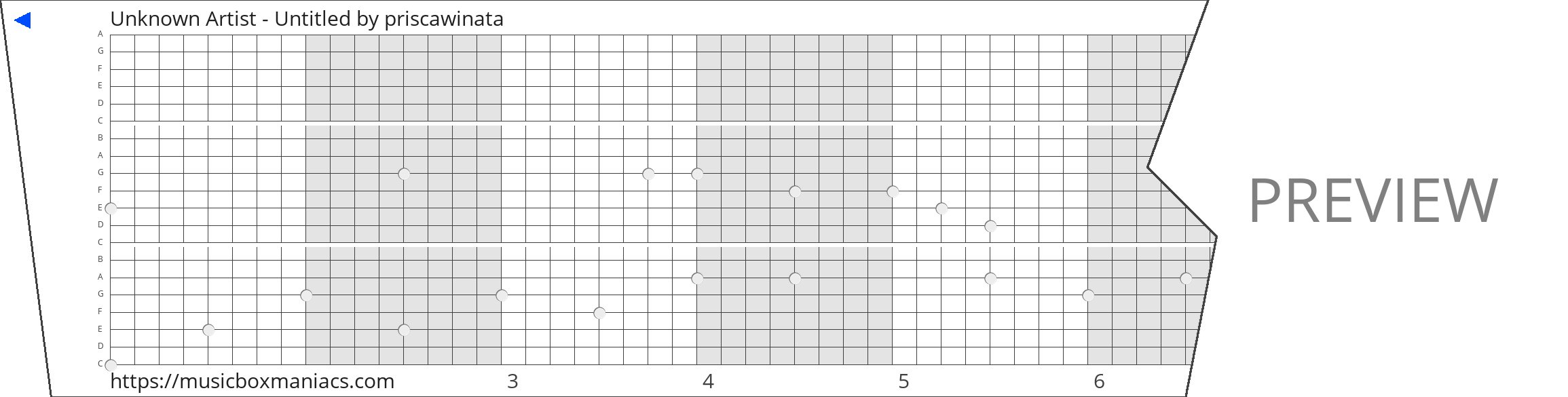 Unknown Artist - Untitled 20 note music box paper strip