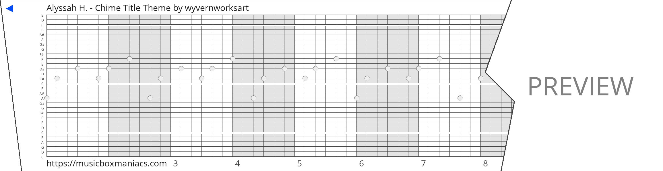 Alyssah H. - Chime Title Theme 30 note music box paper strip