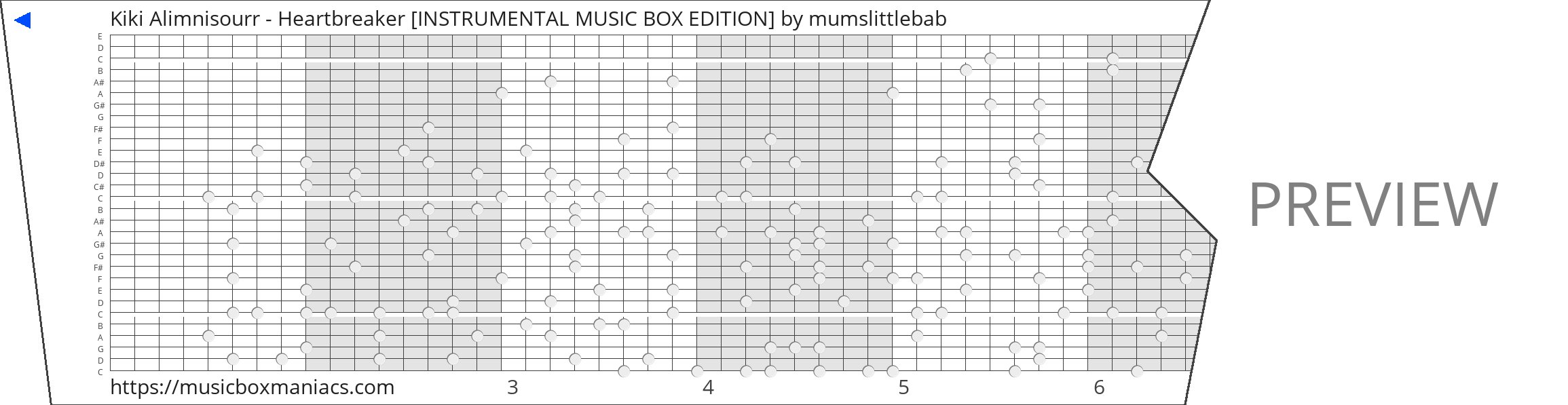 Kiki Alimnisourr - Heartbreaker [INSTRUMENTAL MUSIC BOX EDITION] 30 note music box paper strip