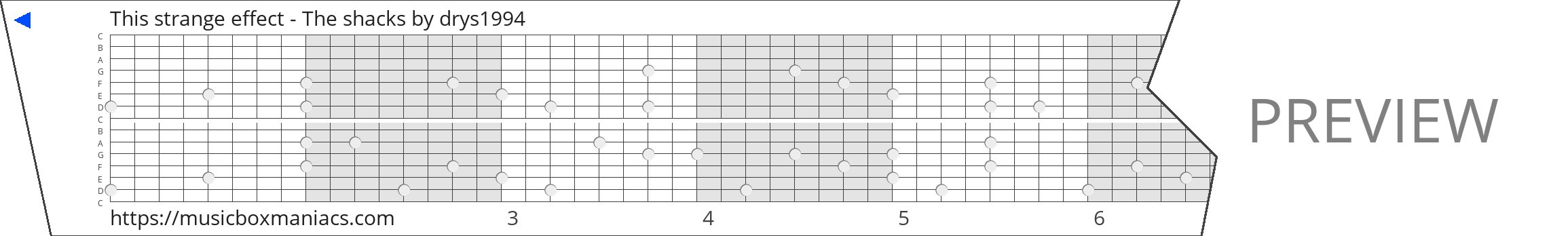 This strange effect - The shacks 15 note music box paper strip