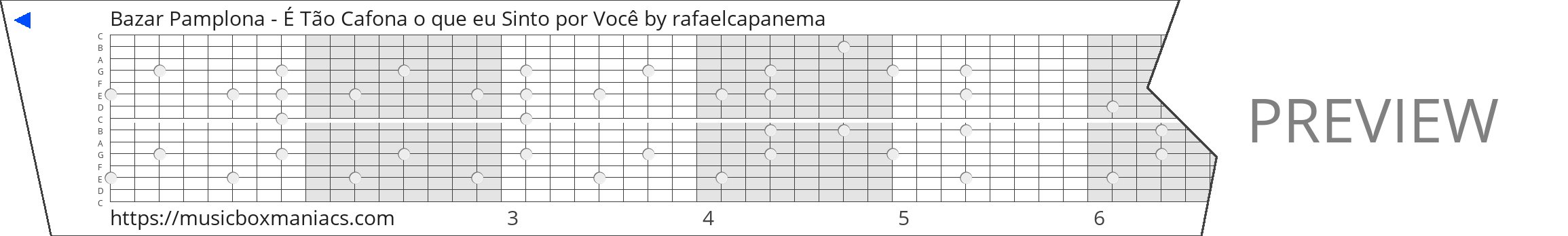 Bazar Pamplona - É Tão Cafona o que eu Sinto por Você 15 note music box paper strip