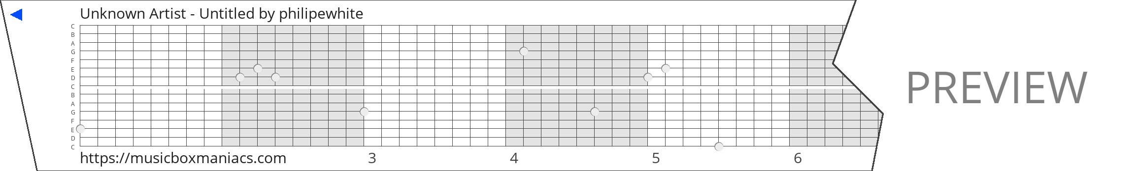 Unknown Artist - Untitled 15 note music box paper strip