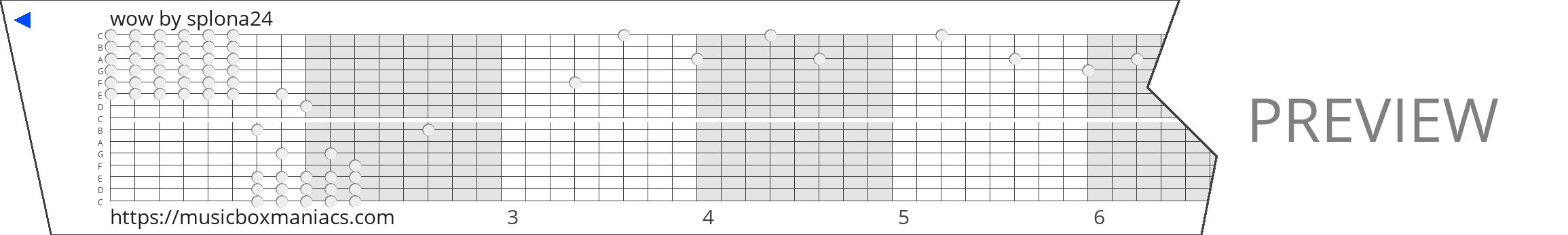 wow 15 note music box paper strip