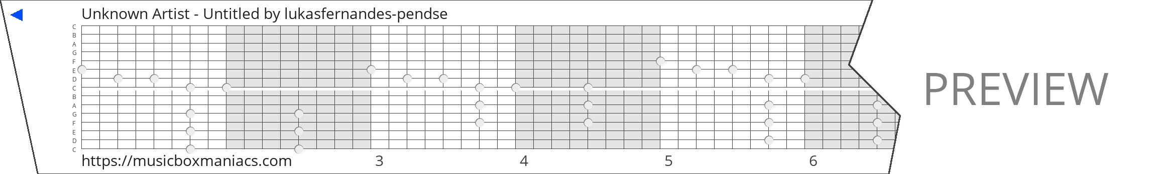 Unknown Artist - Untitled 15 note music box paper strip