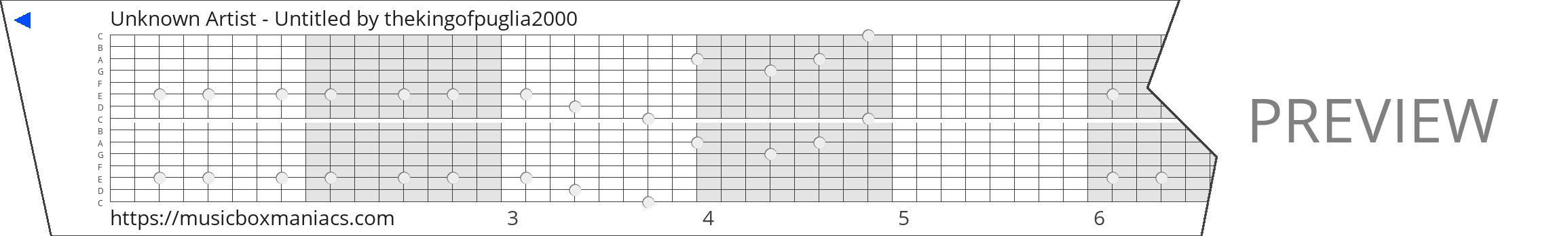 Unknown Artist - Untitled 15 note music box paper strip