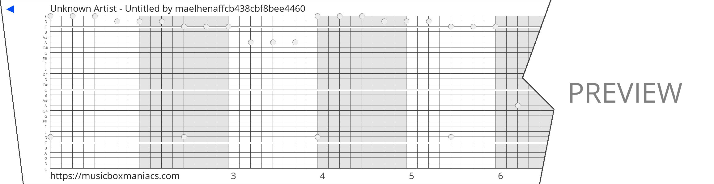 Unknown Artist - Untitled 30 note music box paper strip