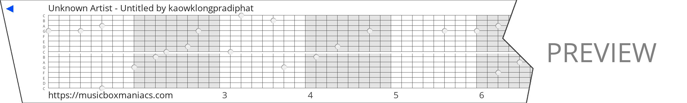 Unknown Artist - Untitled 15 note music box paper strip