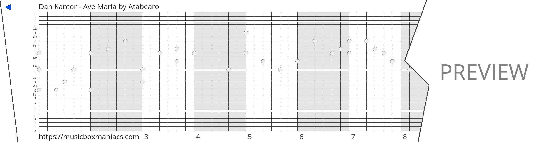 Dan Kantor - Ave Maria 30 note music box paper strip