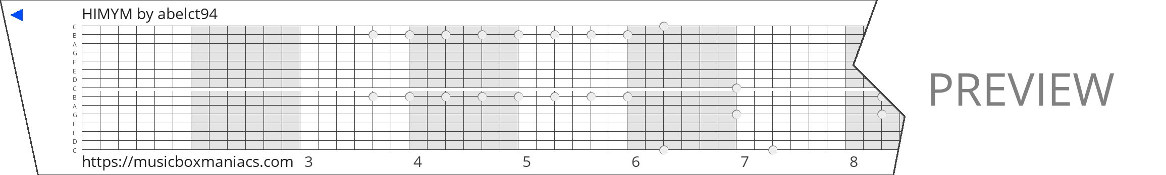 HIMYM 15 note music box paper strip