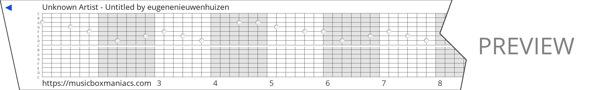 Unknown Artist - Untitled 15 note music box paper strip