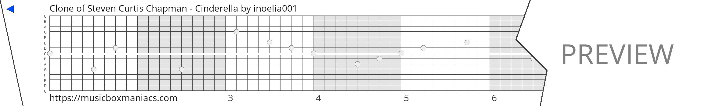 Clone of Steven Curtis Chapman - Cinderella 15 note music box paper strip