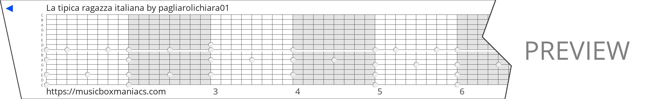 La tipica ragazza italiana 15 note music box paper strip