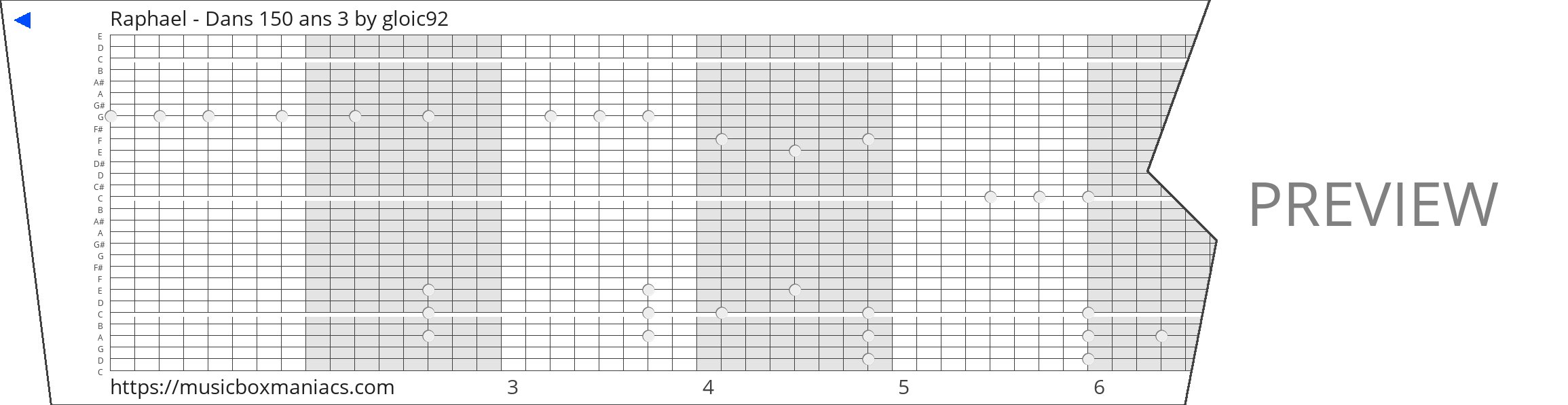 Raphael - Dans 150 ans 3 30 note music box paper strip