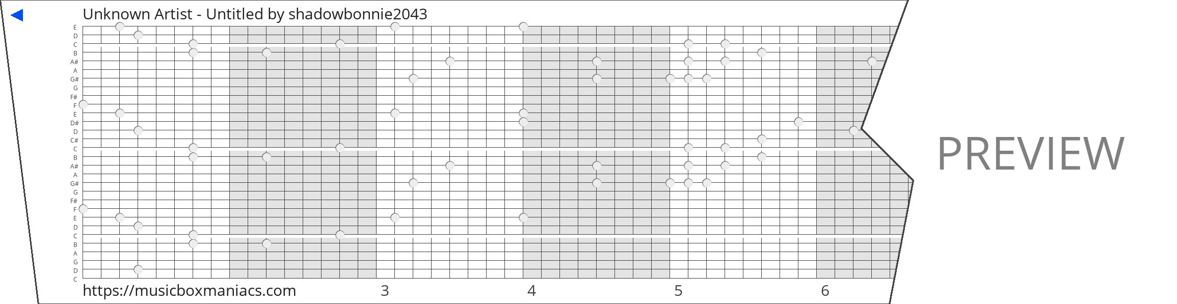 Unknown Artist - Untitled 30 note music box paper strip