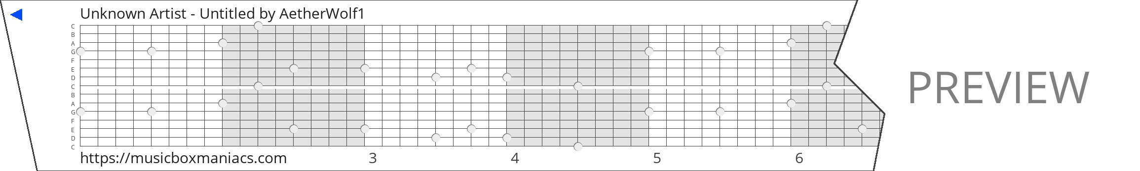 Unknown Artist - Untitled 15 note music box paper strip