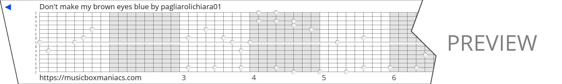 Don't make my brown eyes blue 15 note music box paper strip